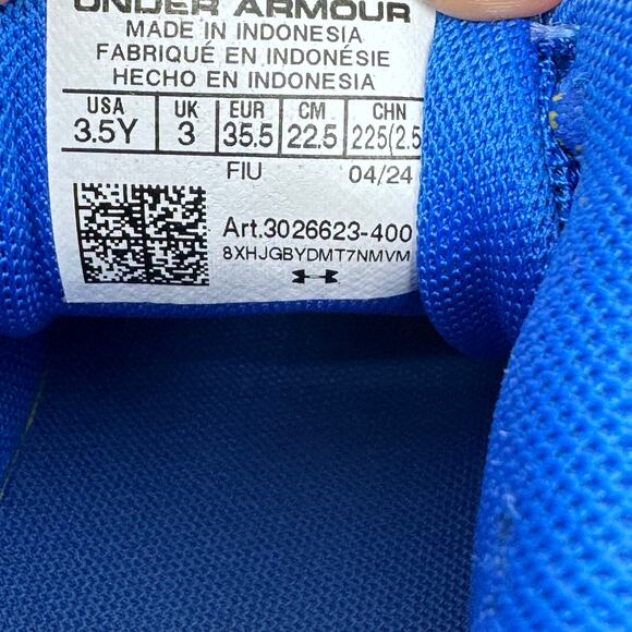 Under Armour Kids Sneakers - Blue and Yellow - Picture 10 of 14